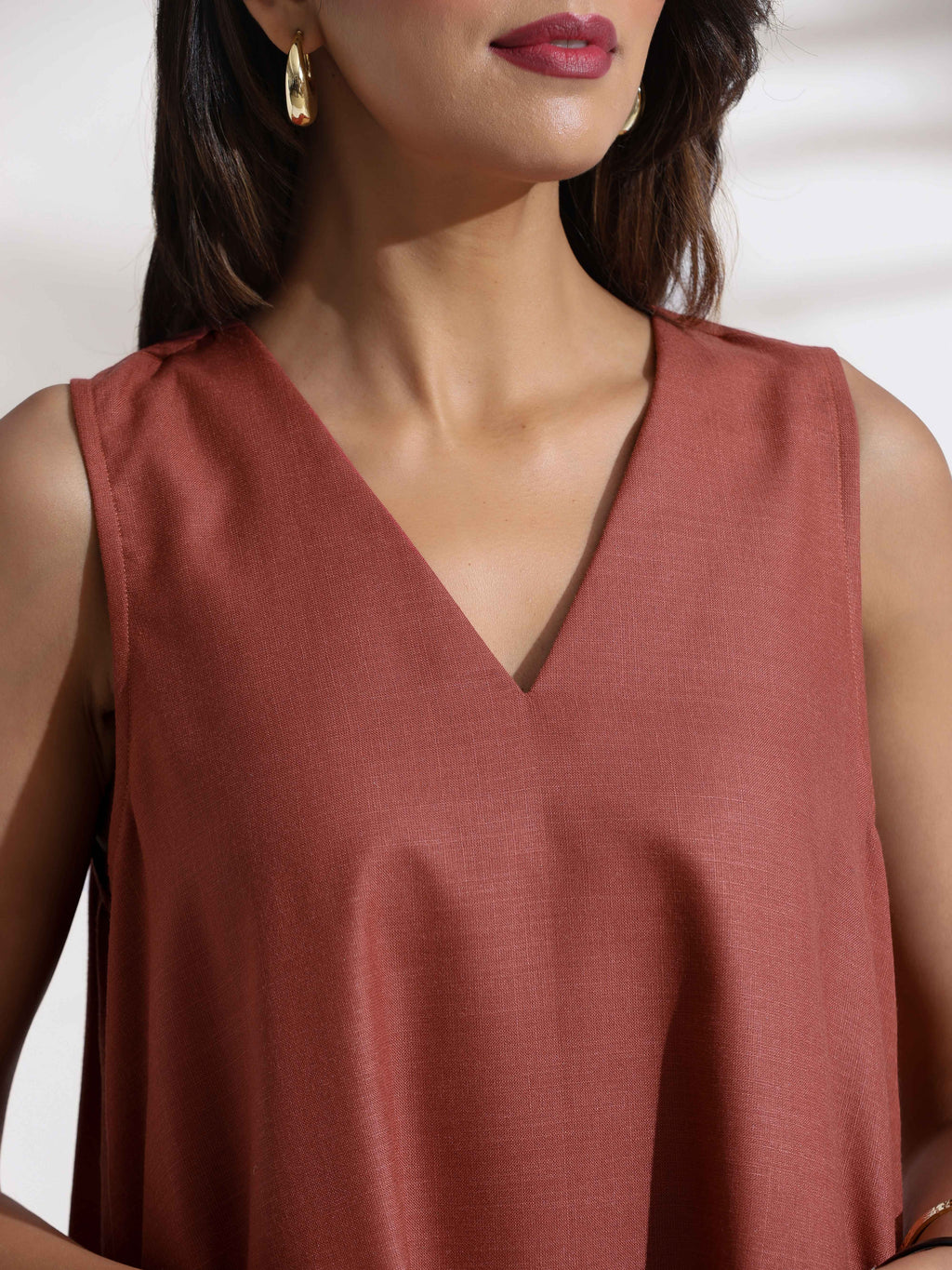 trueBrowns Pink Slub Dress - Distacart