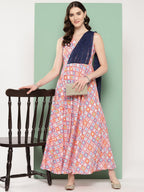 Ahalyaa Abstract Printed Empire Ethnic Dress - Distacart