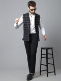 Even Apparels Men's Black Nehru Jacket With Welt Pockets