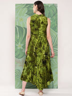 InWeave Women's Green Tie And Die Dress - Distacart