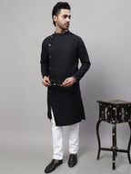 Even Apparels Black Sherwani Kurta With Asymetrical Cut - Distacart