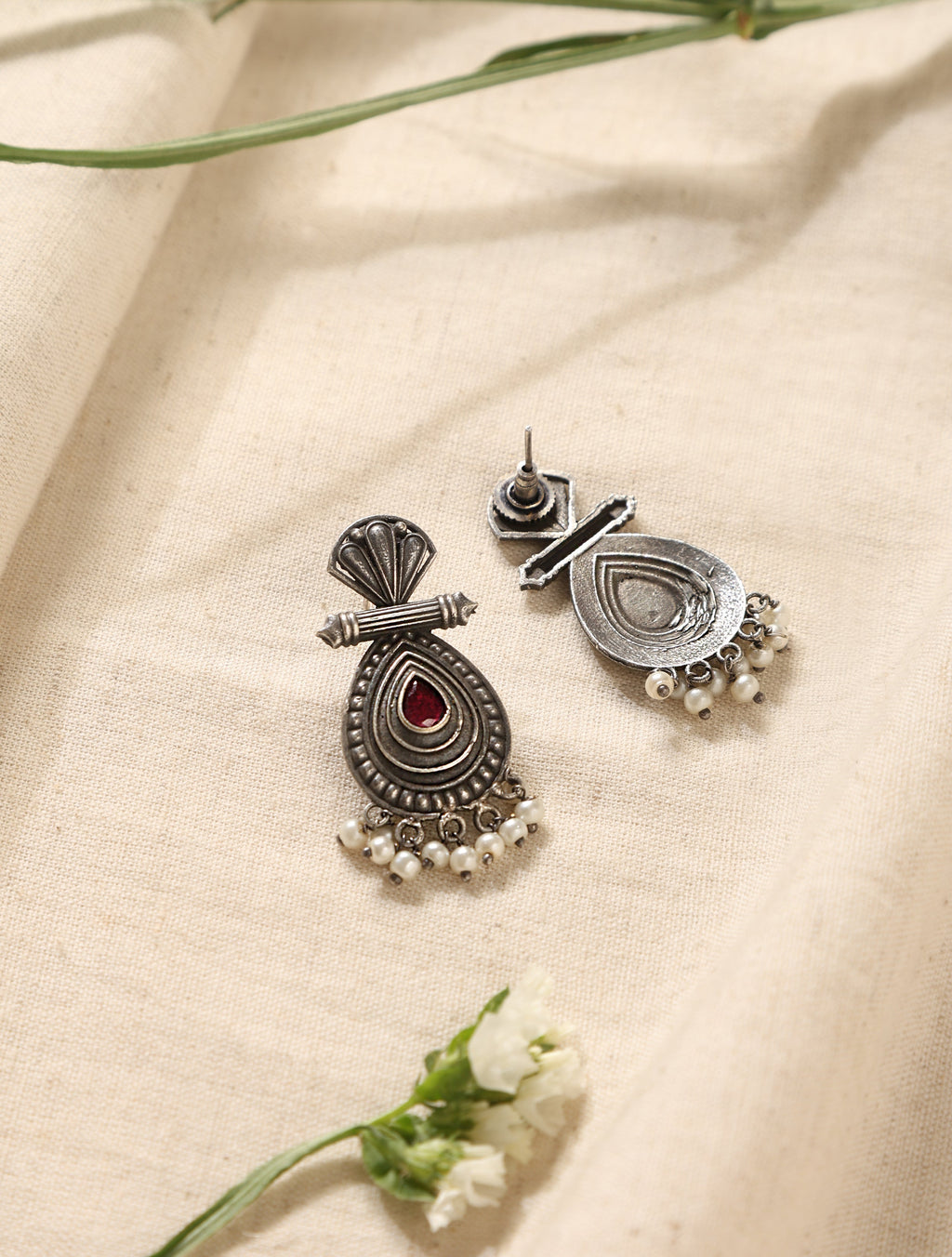 trueBrowns Silver Pearl Bead Earrings - Distacart