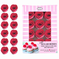 confect edible rose topper edible rose for cake decorations edible crimson pink roses pack of 12