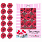 confect edible rose topper edible rose for cake decorations edible crimson pink roses pack of 12