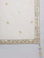 House of Panchhi Cream Net Cutdana, Sequins And Zarkan Embroidery Lehenga Choli & Dupatta