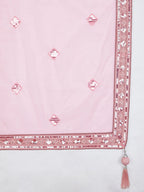 House of Panchhi Pink Net Cutdana, Sequins And Zarkan Embroidery Lehenga Choli & Dupatta