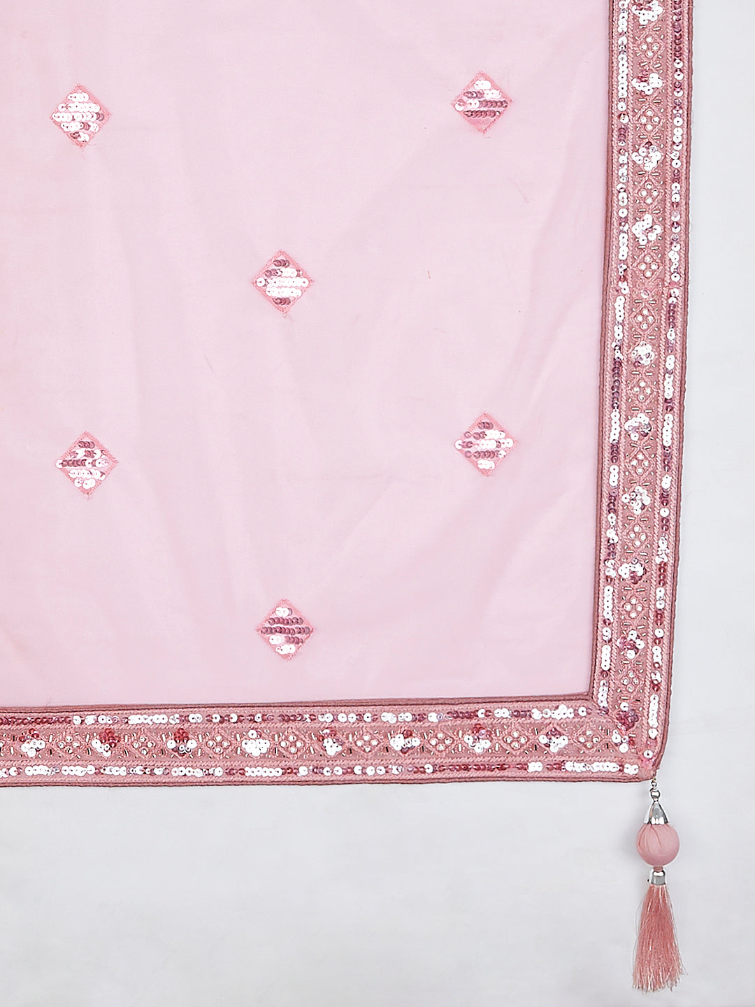 House of Panchhi Pink Net Cutdana, Sequins And Zarkan Embroidery Lehenga Choli & Dupatta
