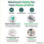 The Indus Valley RapidCuk Tri-ply Stainless Steel Pressure Cooker, Premium Quality, 3 Layer Thick Body, Heavy Bottom, 100% Safe, ISI Certified, Induction & Gas, 2/3/5L