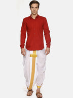Sethukrishna Men White Solid Readymade Dhoti Pants - Distacart