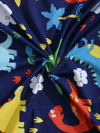 Home Sizzler Blue & Red Cartoon Characters 210 TC Bedsheet with Pillow Cover - Distacart