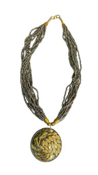 Inhanns Everyday Statement Beaded Pendant Necklace - Gray