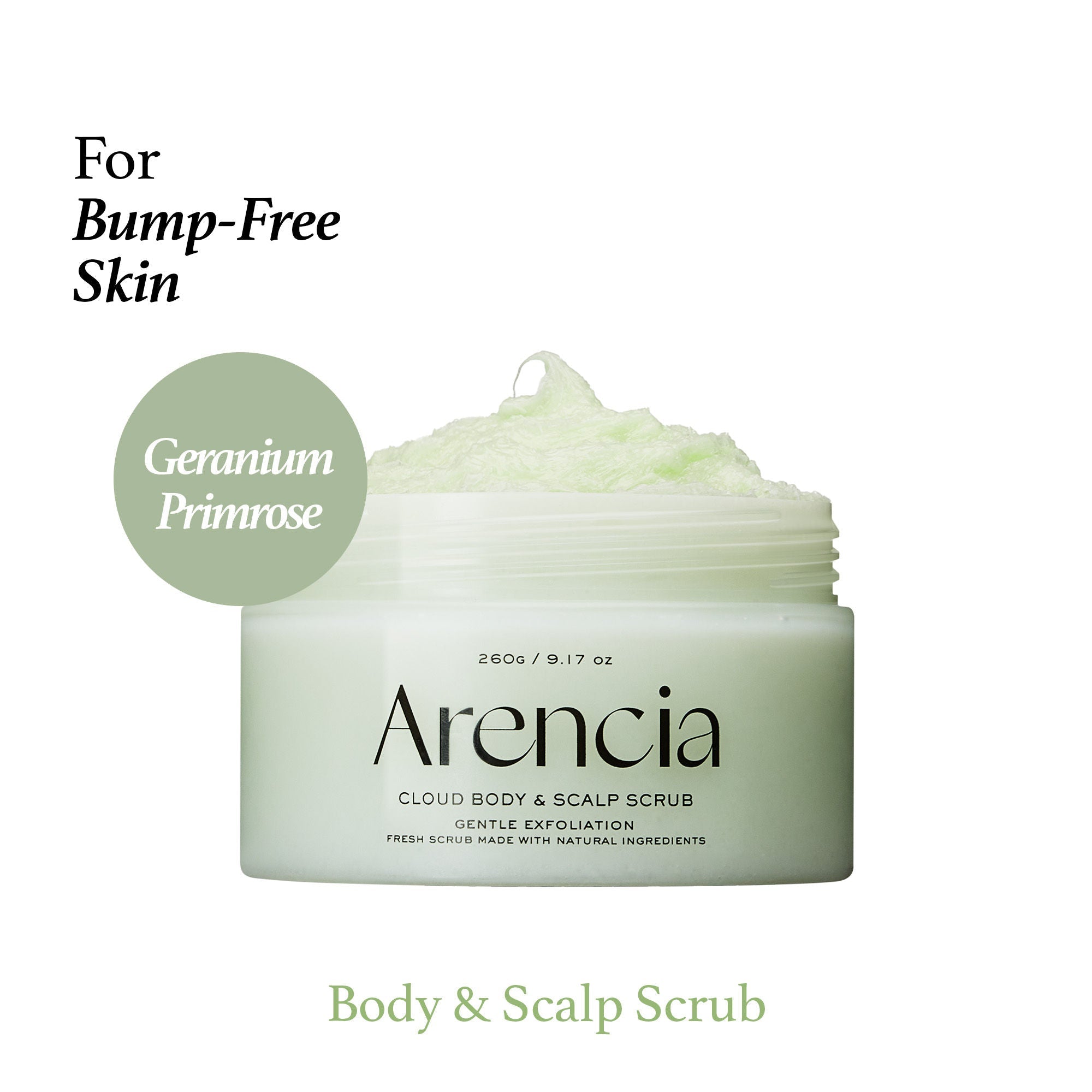 Arencia Geranium & Primrose Fresh Cloud Body & Scalp Scrub
