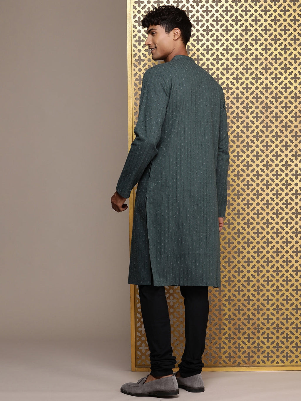 House of Pataudi Woven Design Straight Jashn Kurta