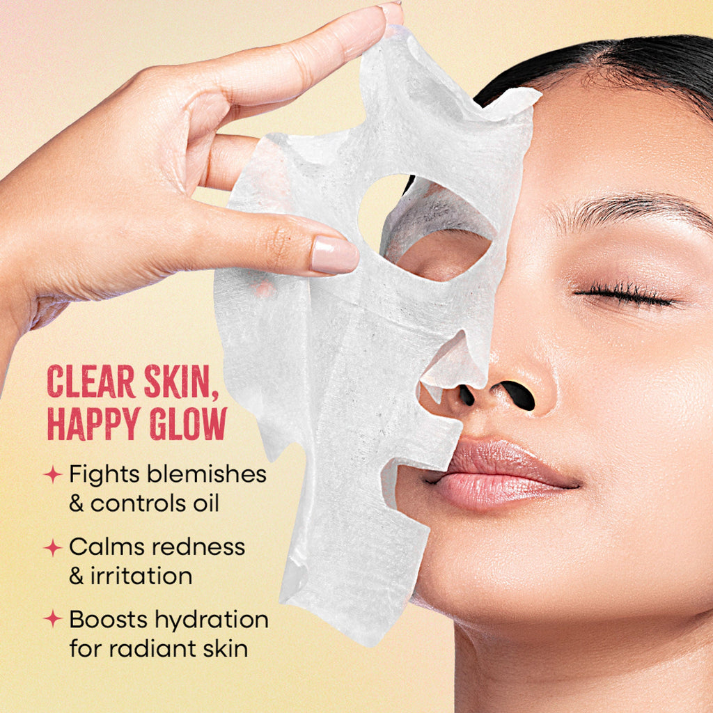 Nykaa Strawberry + Argan Oil Sheet Mask For Acne Prone Skin - Formulated In Korea - Distacart