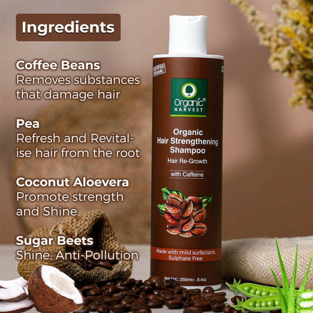 Organic Harvest Organic Hair Strengthening Shampoo Hair Re-Growth With Caffeine