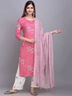 Sangria Ethnic Motifs Printed Kurta with Palazzos & Dupatta