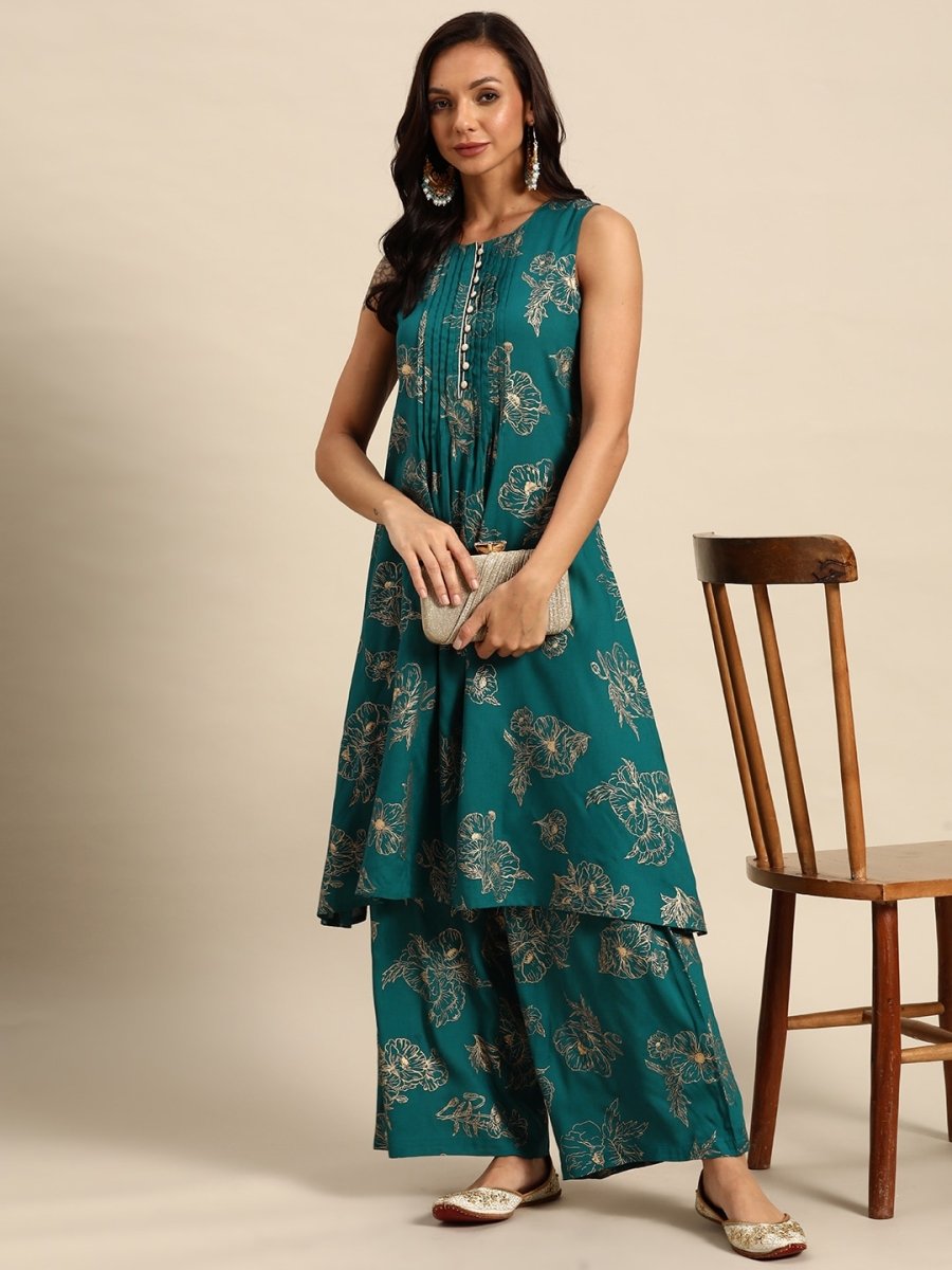 All About You Ethnic Motifs Printed Kurta with Palazzos