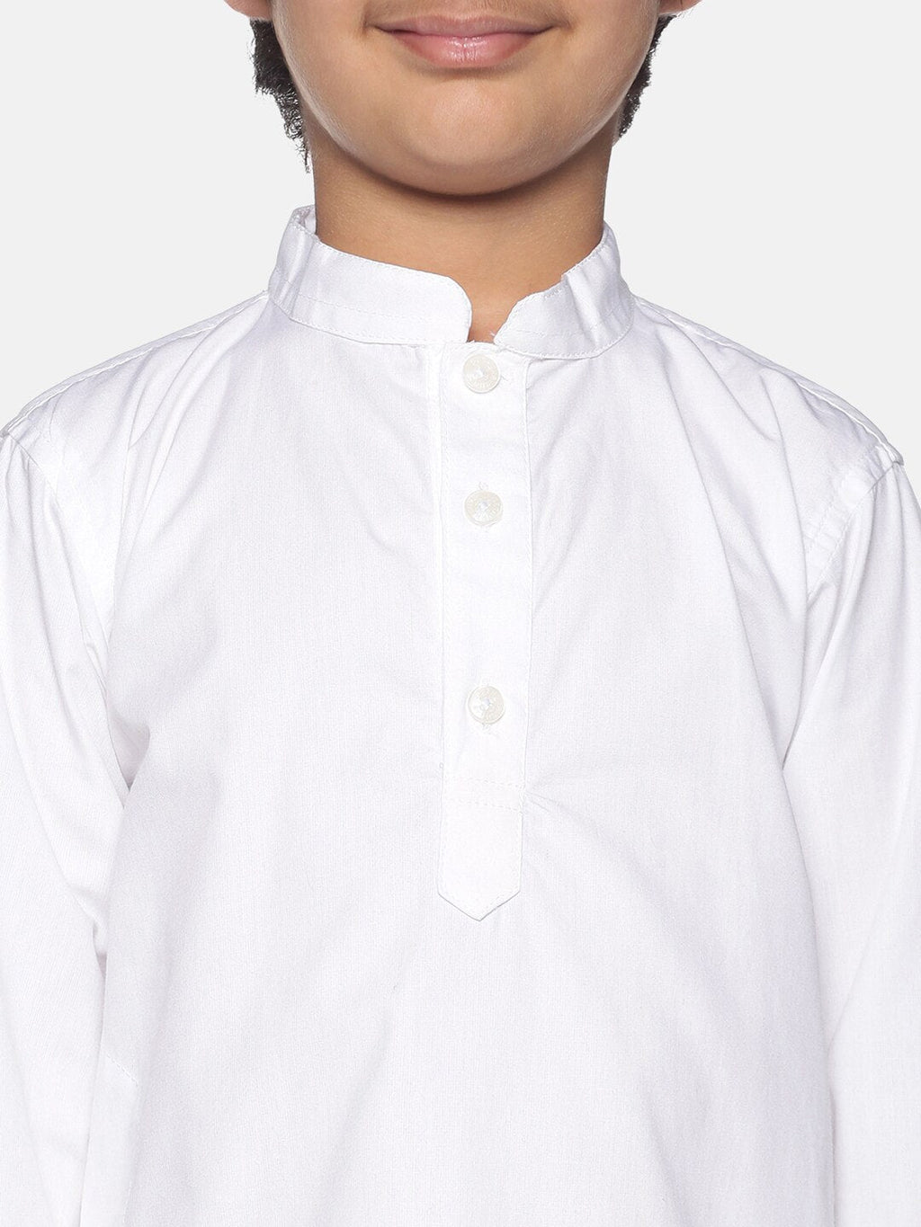 Sethukrishna Boys White Pure Cotton Kurta with Churidar