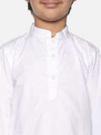 Sethukrishna Boys White Pure Cotton Kurta with Churidar