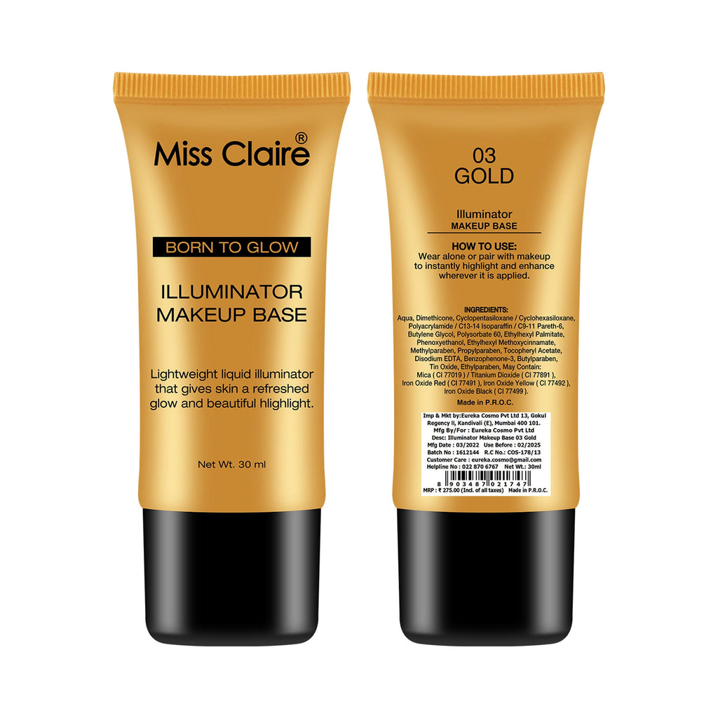 Miss Claire Illuminator Makeup Base - 03 Gold - Distacart
