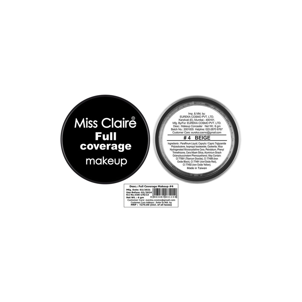 Miss Claire Full Coverage Makeup + Concealer - 4 - Distacart