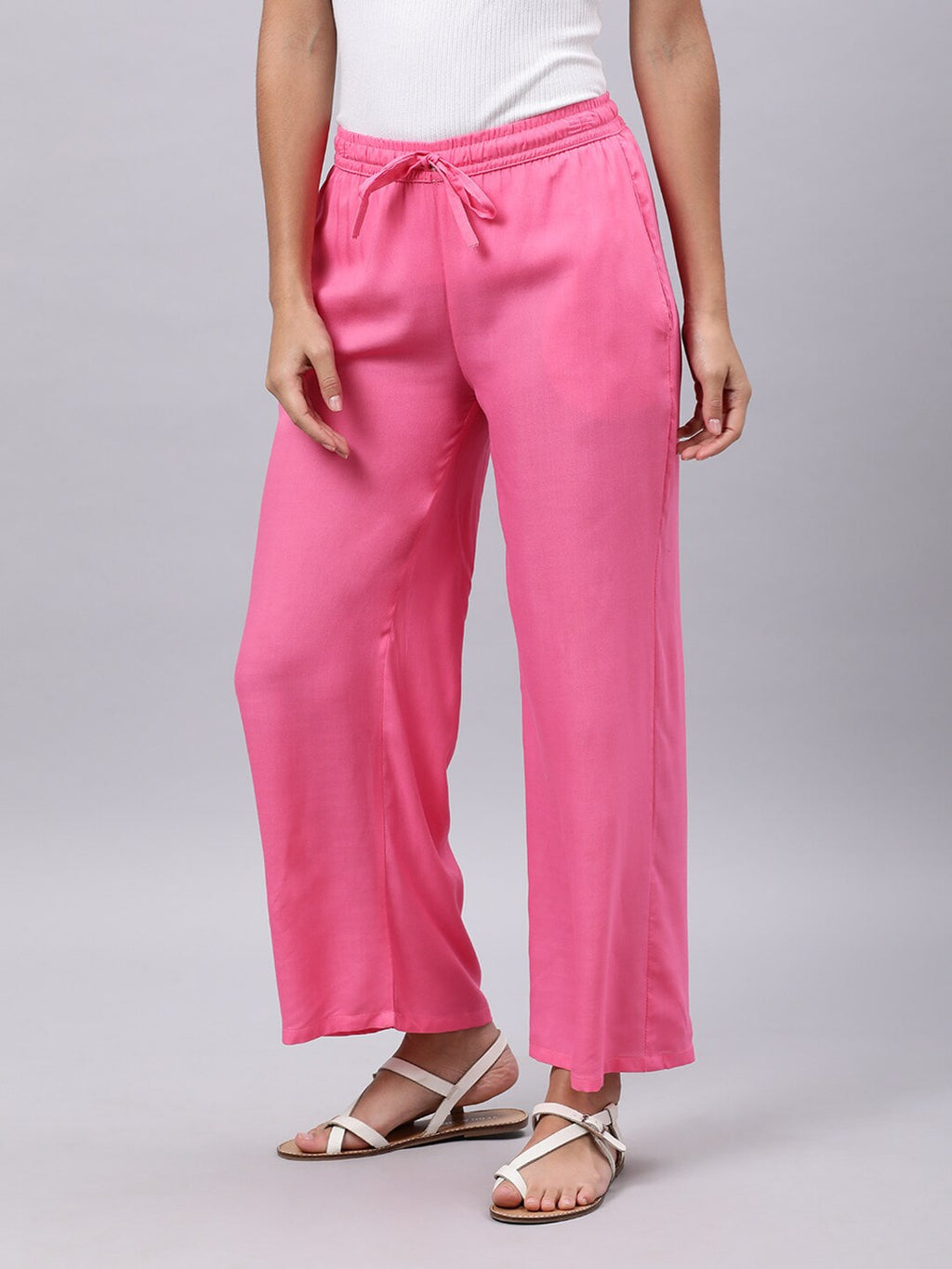 Souchii Women Pink Liva Palazzos - Distacart