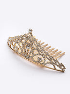 Panash Gold-Toned & White Embellished Comb Pin - Distacart