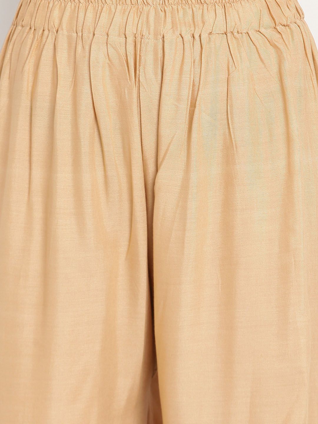 TAG 7 Women Beige Solid Flared Palazzos