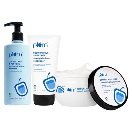 Plum Coconut Milk & Peptides Shampoo, Conditioner and Hair Mask Kit