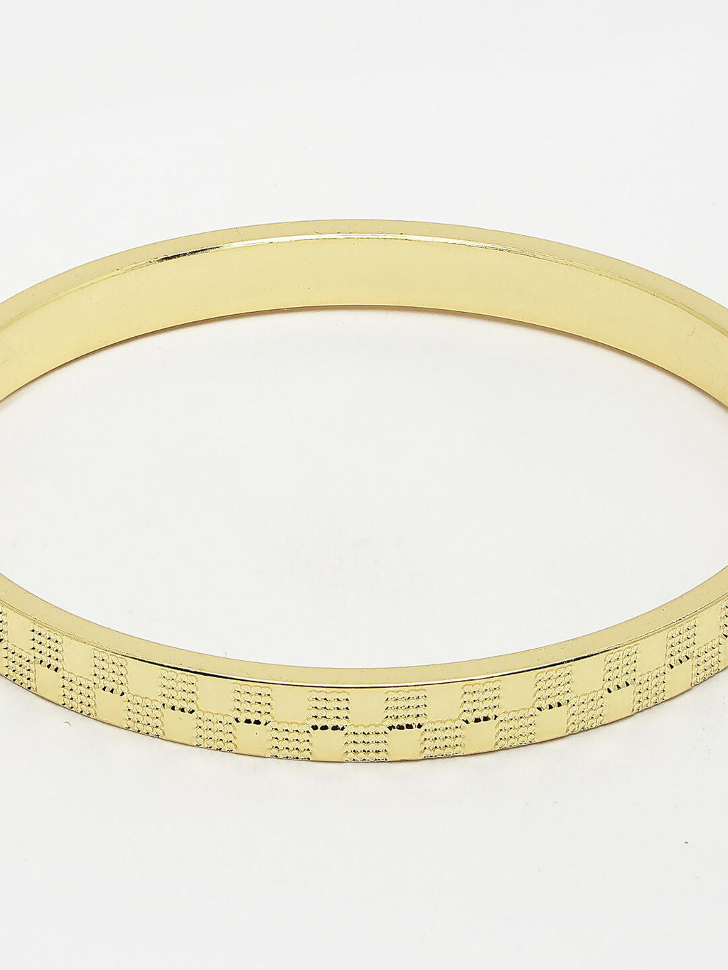 NVR Men's Gold-Plated Stainless Steel Kada Bracelet - Distacart