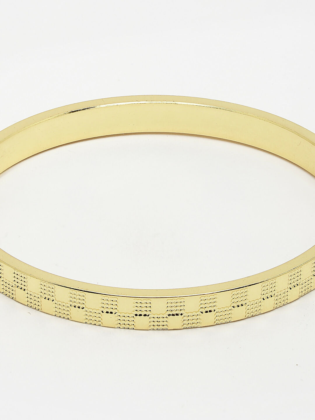 NVR Men's Gold-Plated Stainless Steel Kada Bracelet - Distacart