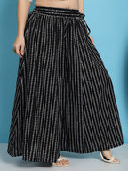 TAG 7 Geometric Printed Pure Cotton Flared Ethnic Palazzo