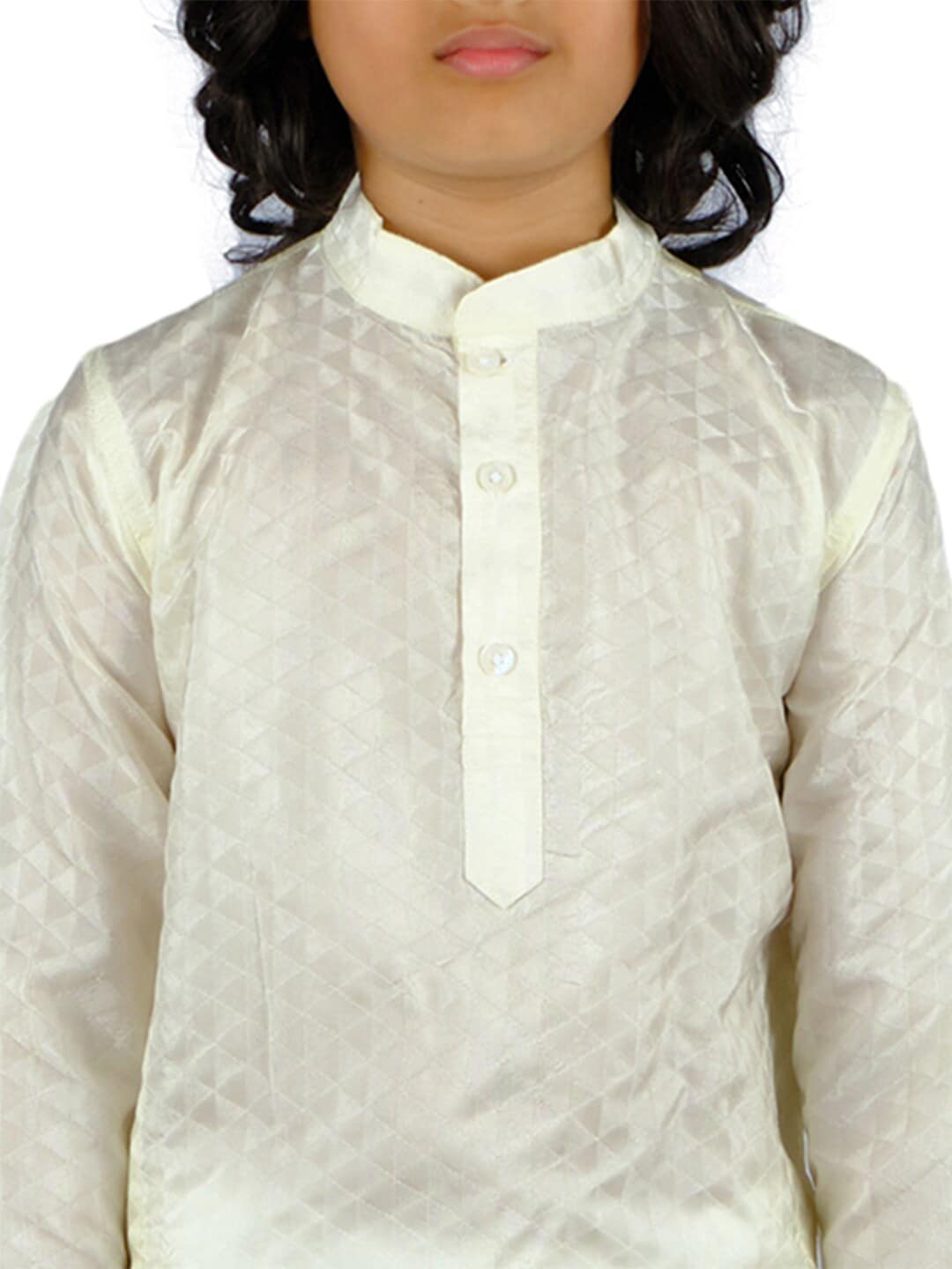 Sethukrishna Boys Cream-Coloured Kurti with Salwar