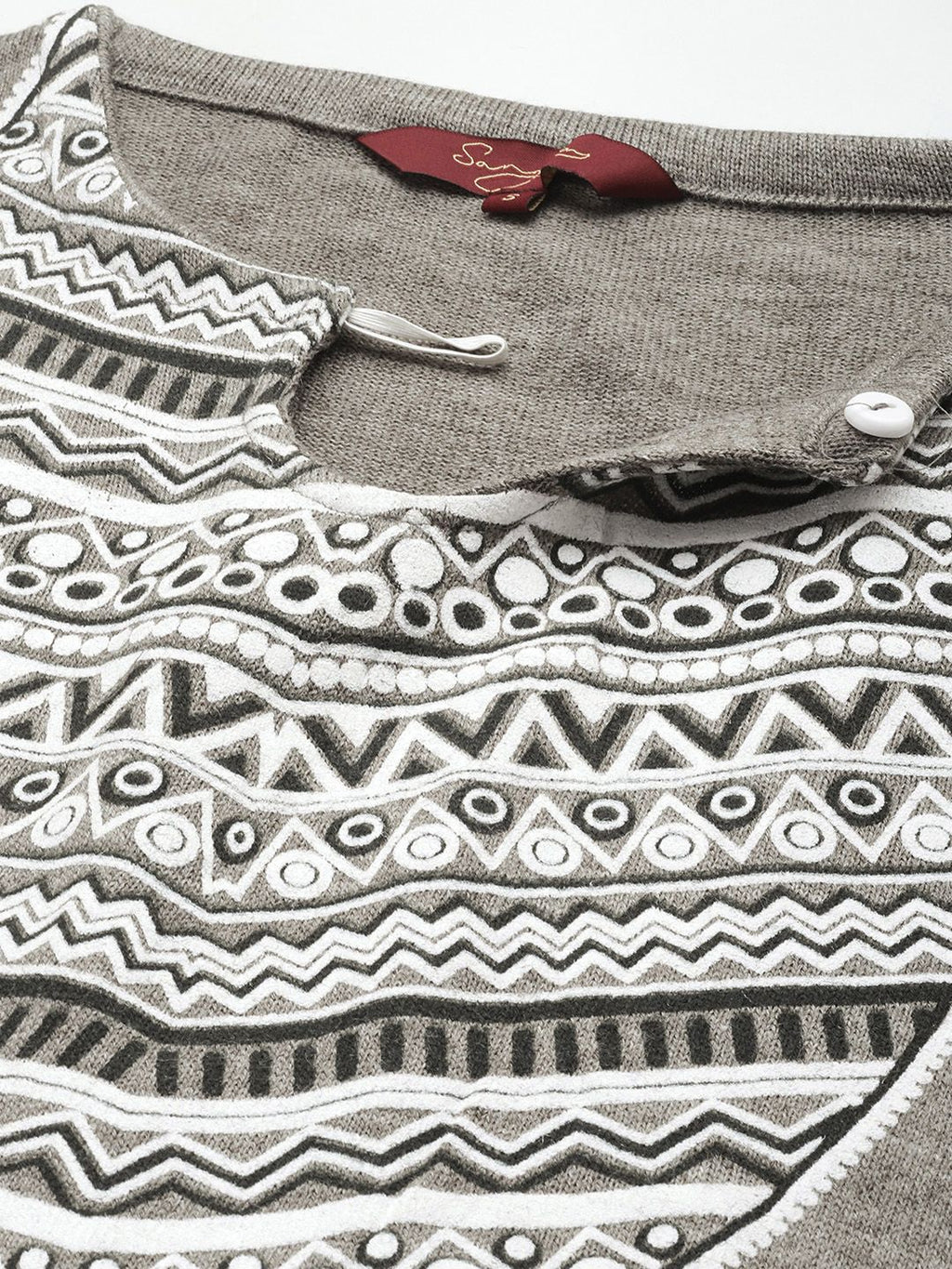Sangria Printed Keyhole Neck Kurta with Trousers