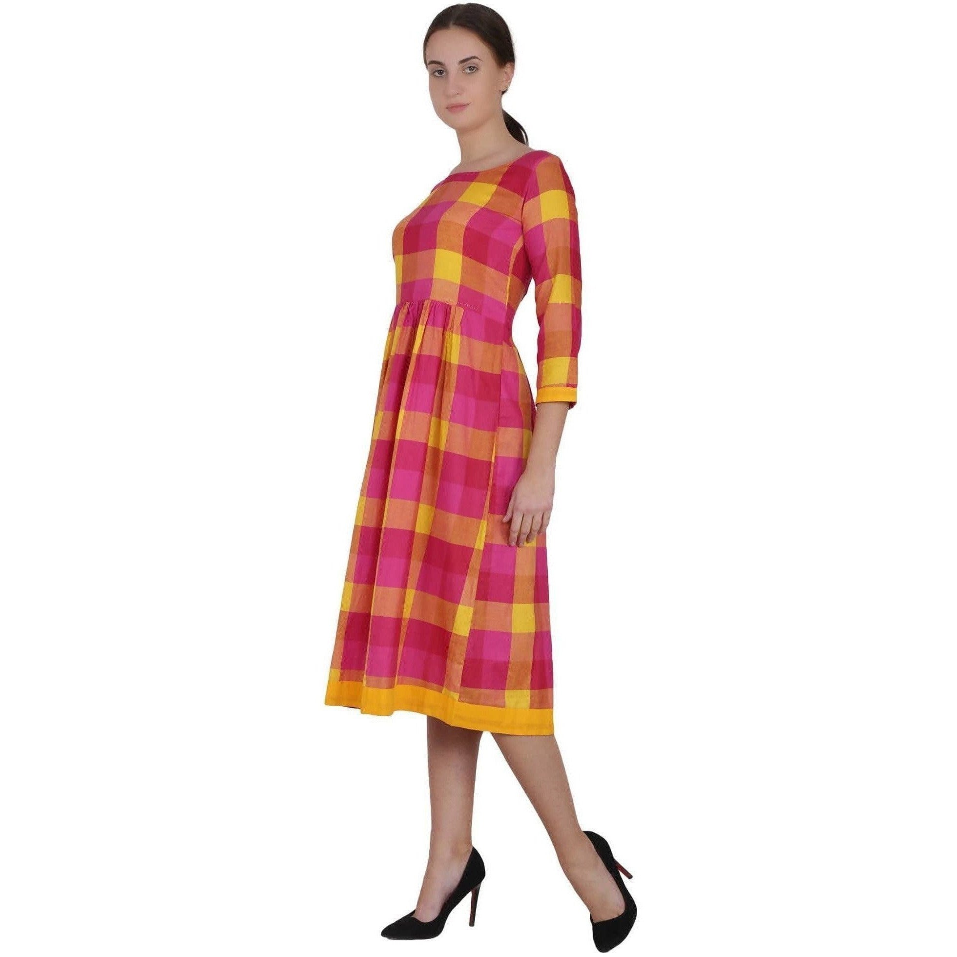 Kanoor Women's Multi Rayon Frock Style Kurti