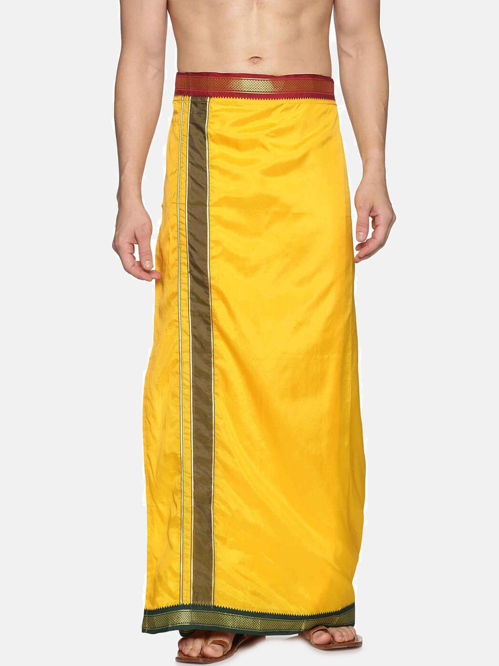 Sethukrishna Men Yellow Solid Readymade Dhoti - Distacart