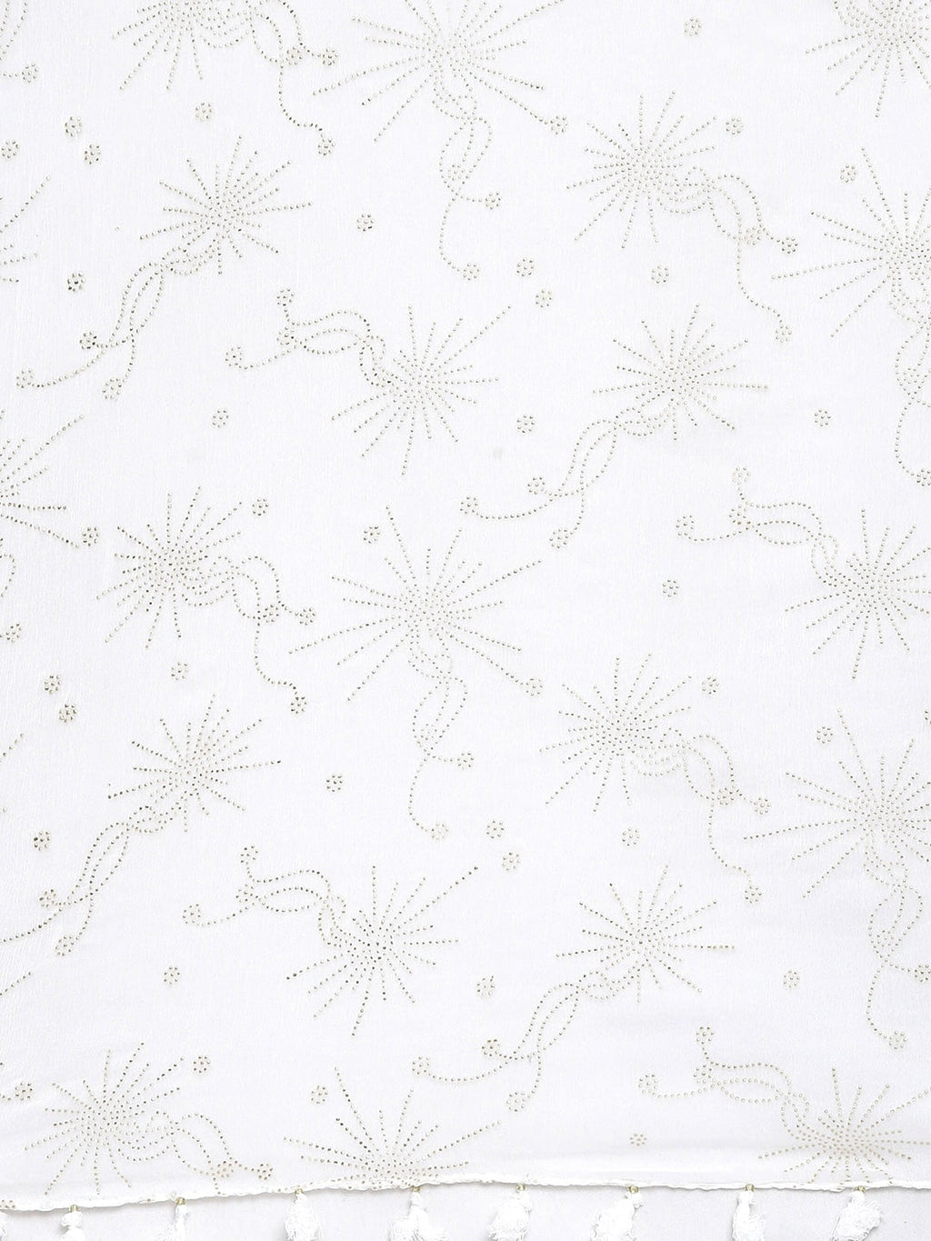 Souchii White & Gold Printed Dupatta - Distacart