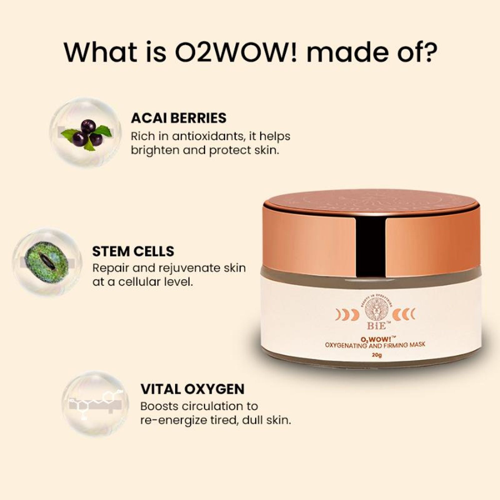 BiE O2wow!- Oxygenating & Firming Mask - Distacart