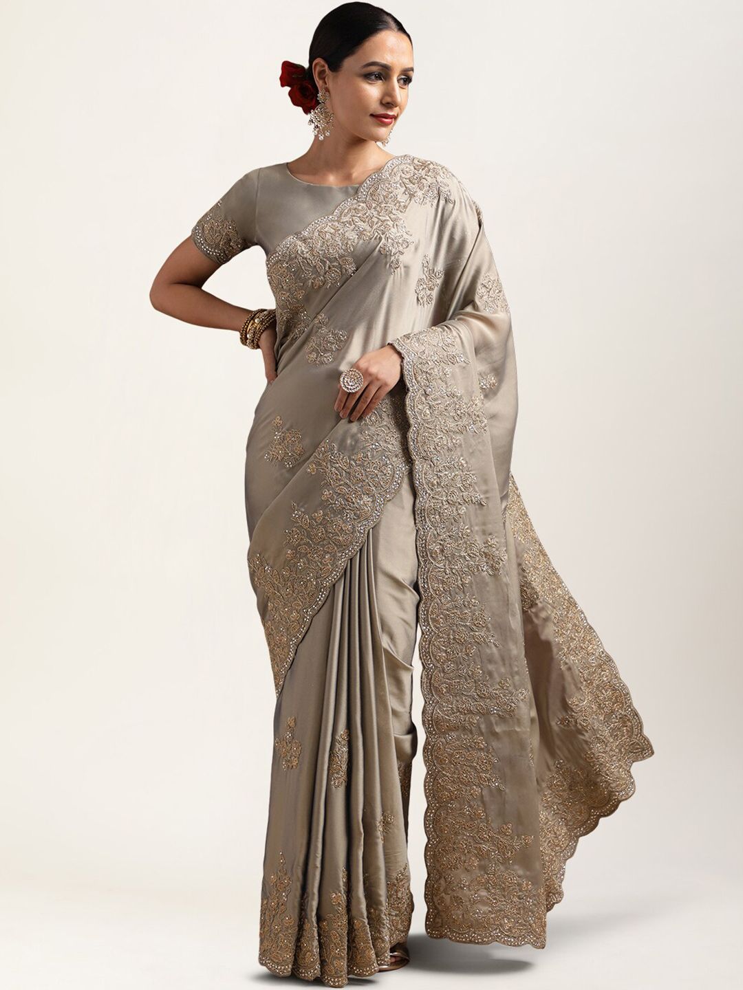 kasee Sequinned Embellished Pure Silk Saree