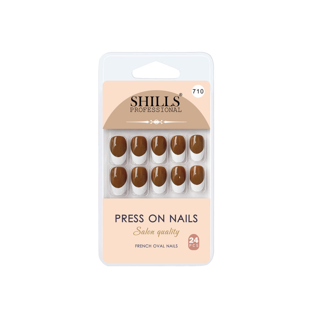 shills professional reusable press on nails french oval spn710