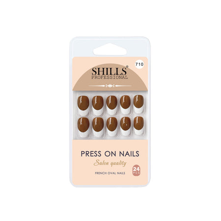 Shills Professional Reusable Press On Nails French Oval - SPN710