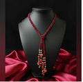 Joban Fashion Women Red Adjustable 2-Line Long Beaded Statement Necklace - Distacart