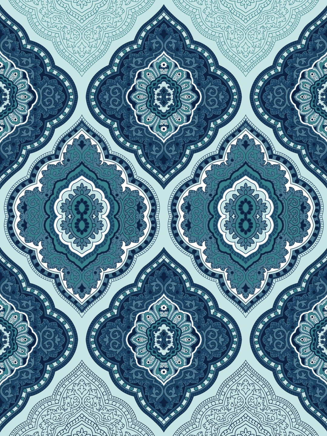 Dreamscape Blue & Turquoise Blue 140 TC Pure Cotton Bedsheet with Pillow Covers - Distacart