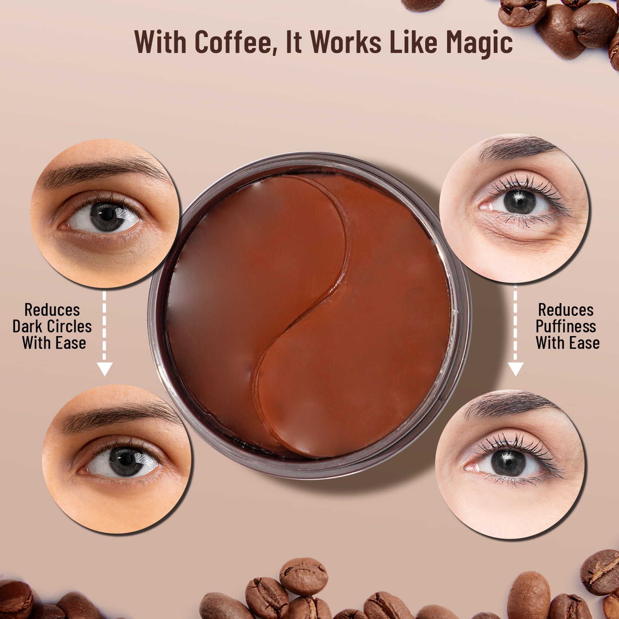 Swiss Beauty Hydra Eye Serum Patches For Dark Circles And Puffiness , Hydrate Skin - Coffee - Distacart