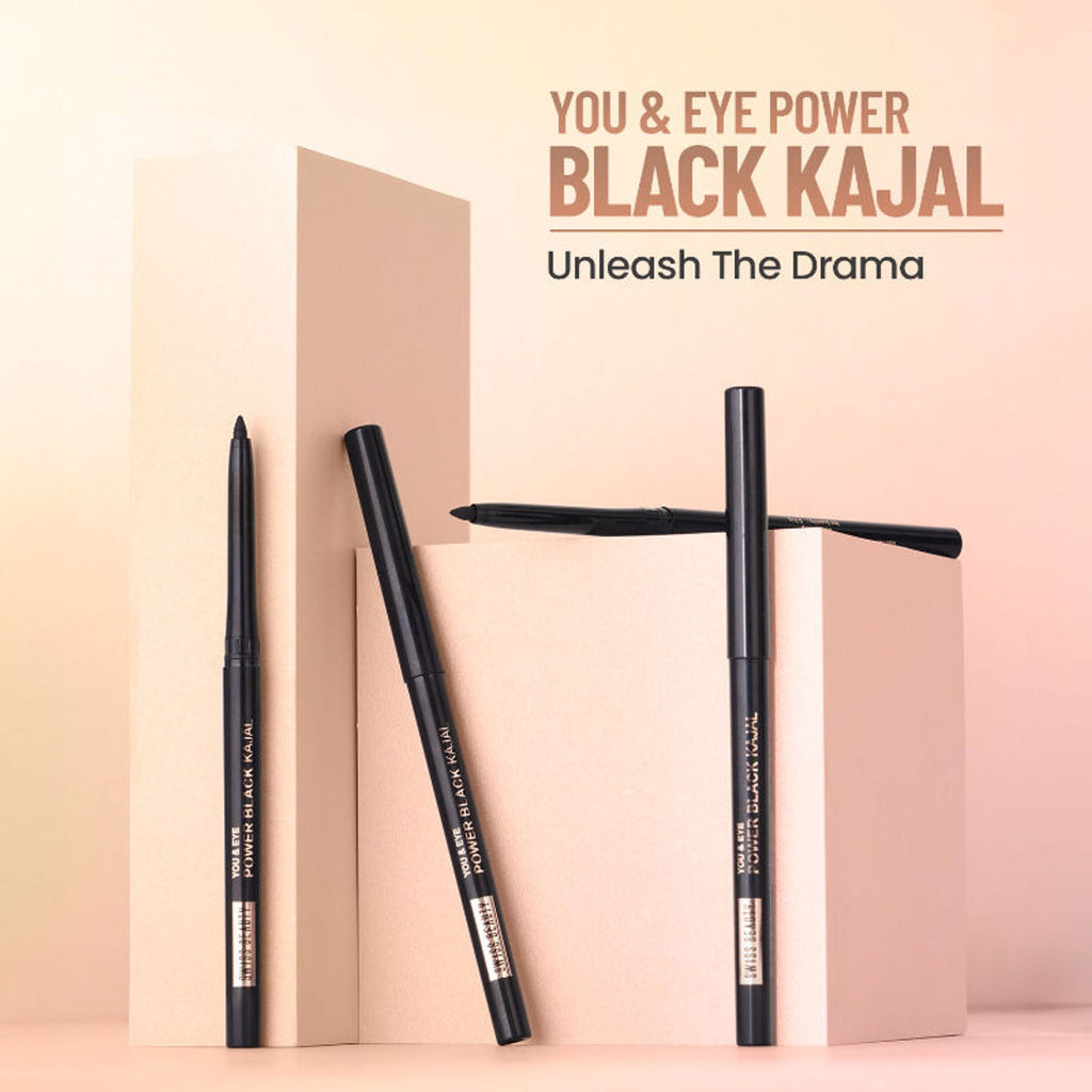 Swiss Beauty You & Eye Power Black Kajal - Pack Of 2 - Distacart