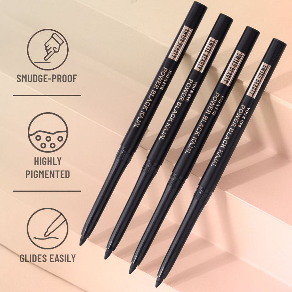 Swiss Beauty You & Eye Power Black Kajal - Pack Of 2 - Distacart