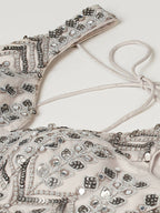 House of Panchhi Beige - Net Mirror & Sequins Embroiderey Lehenga choli