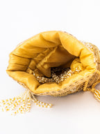 NR By Nidhi Rathi Women Gold Embroidered Potli Bag - Distacart