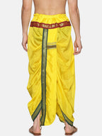 Sethukrishna Men Yellow & Green Solid Readymade Dhoti Pant - Distacart