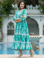 The52 Women's Gorgeous Flared Printed French Crepe Dress - Distacart